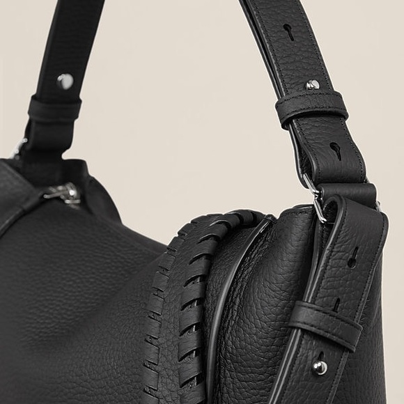 All Saints kits crossbody bag purse black leather - Picture 5 of 8